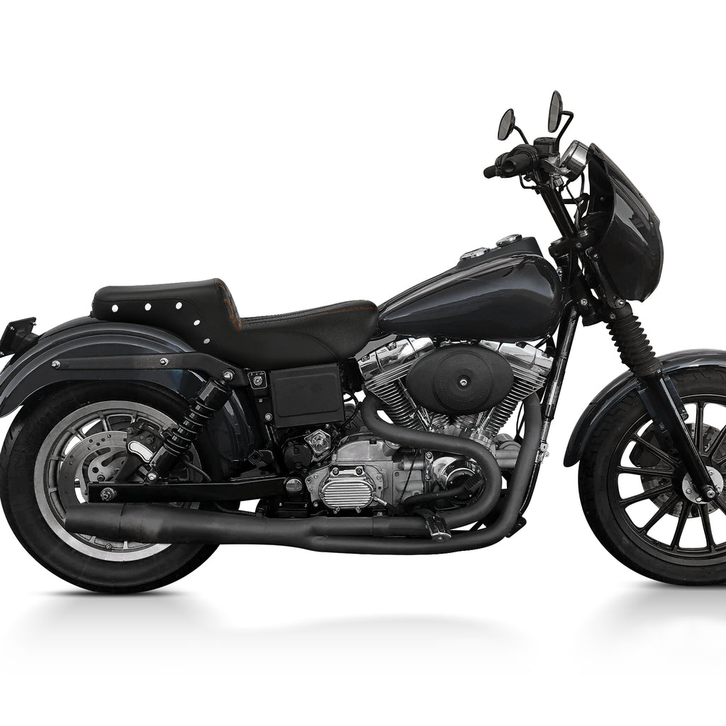 C.C. RIDER Dyna Step Up Seat 2 up Seat For Fat Bob FXD/FXDWG Lattice Stitching Studs Design, 2006-2017