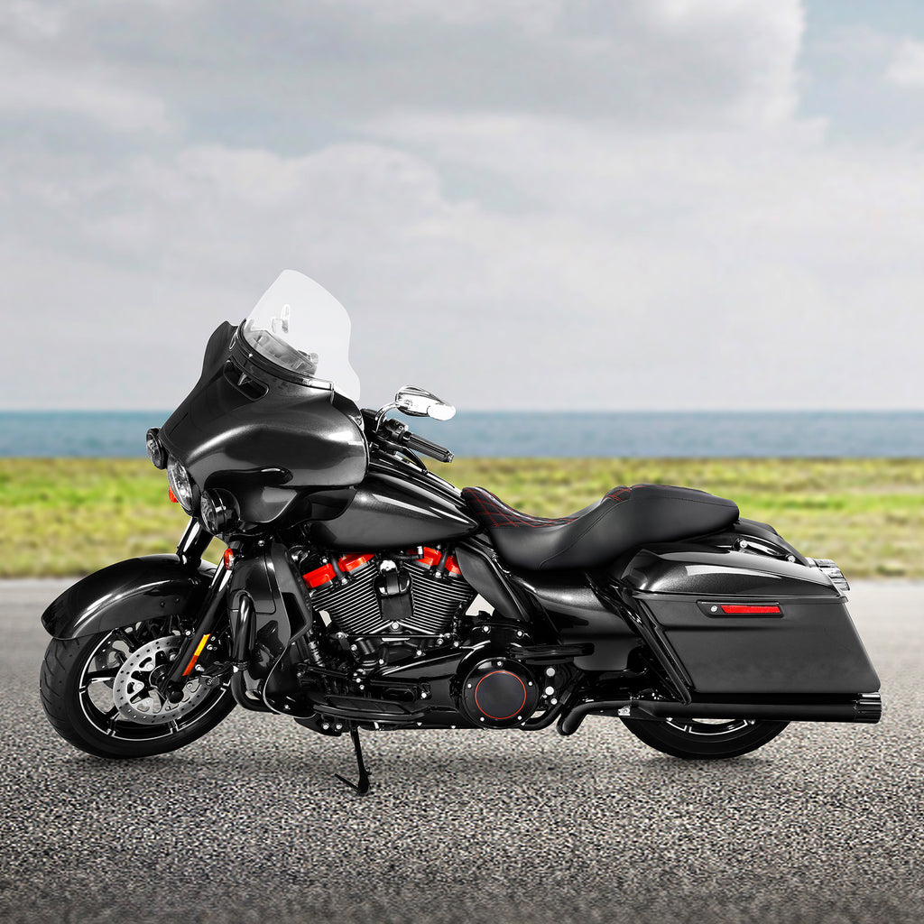 C.C. RIDER Touring Seat 2 up Seat Driver Passenger Seat Custom Motorcycle Seat For Harley Touring Street Glide Road Glide Electra Glide, 2008-2023