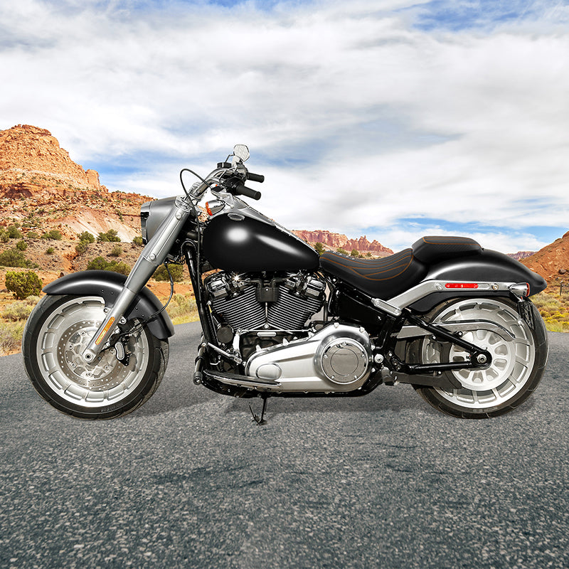 C.C.RIDER Softail Fat Boy Passenger And Driver Seat Deep Bucket Design Two Piece Seat For Harley Fatboy 114 FLFB FLFBS, 2018-2025