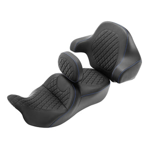 C.C. RIDER Rider Backrest 2 Up Seat Driver Backrest Pad For Harley Touring CVO Street Glide Road Glide Electra Glide Road King, 1988-2025