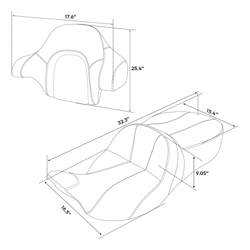 C.C. RIDER King Passenger Backrest King Touring Pack Trunk Backrest Boosted For Touring Road Glide Electra Glide Street Glide Road King, 2014-2025