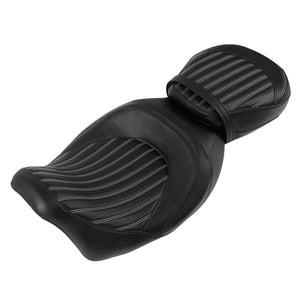 C.C. RIDER Touring Seat Two Piece 2 Up Seat Low Profile Driver Passenger Seat Road Rumbler For Road Glide Street Glide Road King, 2009-2023