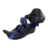 C.C. RIDER Rider Backrest 2 Up Seat Driver Backrest Pad Rally For Harley Touring CVO Street Glide Road Glide Electra Glide Road King, 1988-2025