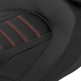 C.C. RIDER Touring Seat Two Piece Low Profile Driver Passenger Seat With Backrest For Road Glide Street Glide Road King, Black Orange, 2009-2023