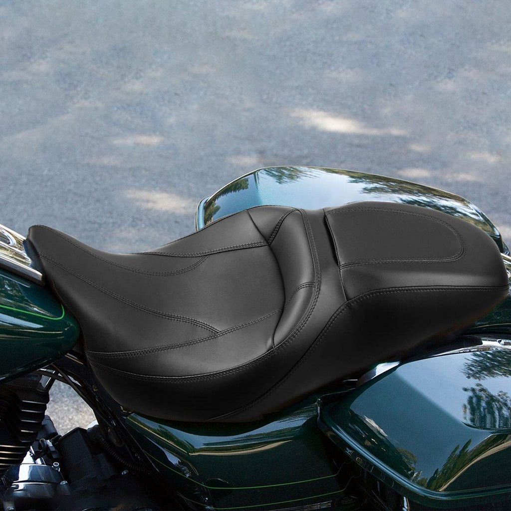 C.C. RIDER Touring Seat 2 up Seat Driver Passenger Seat Twisted Horizon For Harley Touring Street Glide Road Glide Electra Glide, 2008-Later S03 CCRiderseats