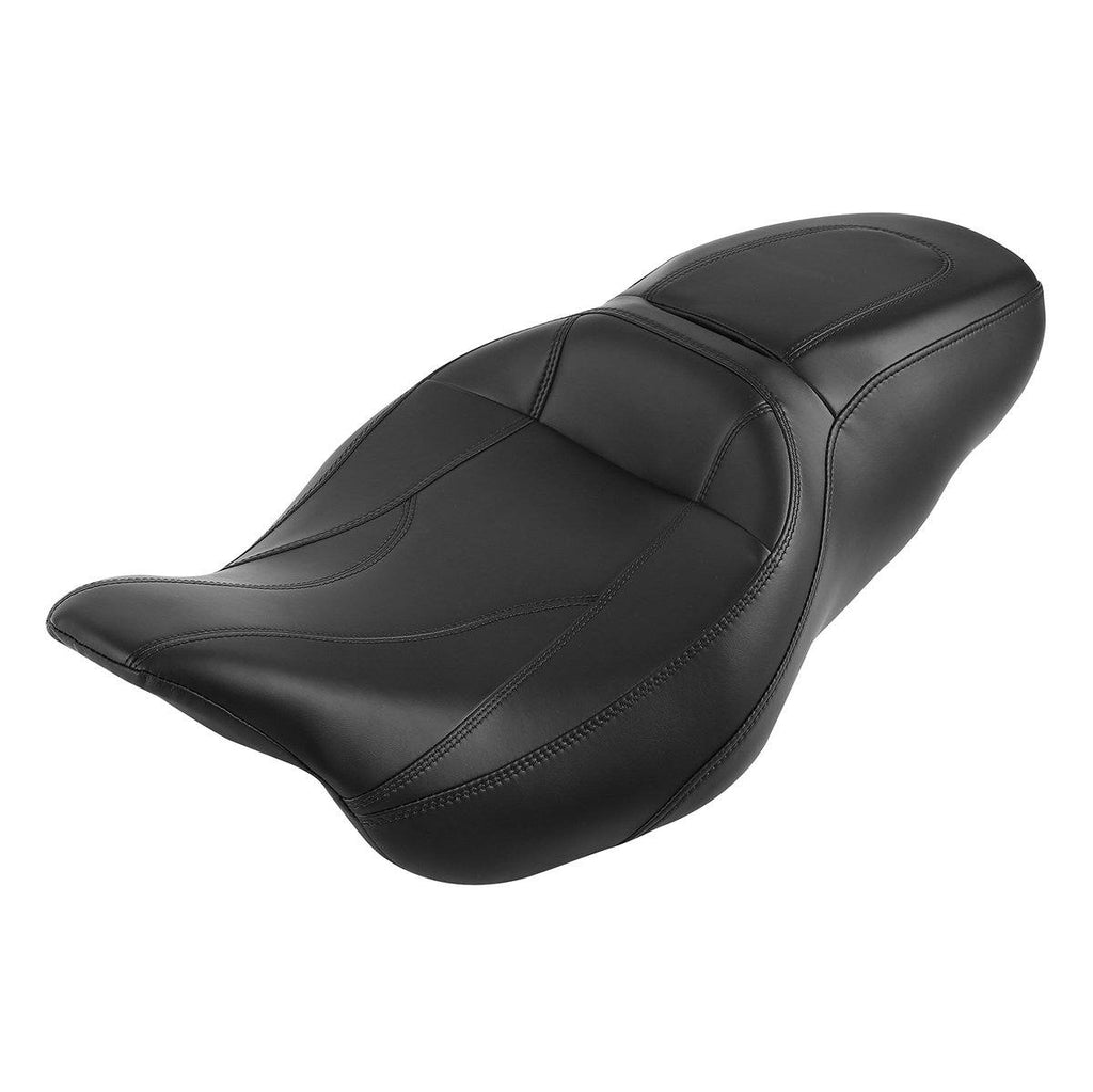 C.C. RIDER Touring Seat 2 up Seat Driver Passenger Seat Twisted Horizon For Harley Touring Street Glide Road Glide Electra Glide, 2008-Later S03 CCRiderseats Black