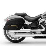 C.C.RIDER Detachables Saddlebags Brass Trimming Harley Softail FatBoy 114 Breakout 114 FLFB FLFBS FXBR FXBRS, 2018-2024