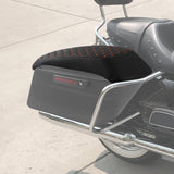 C.C. RIDER Saddlebag Lid Covers Honeycomb Stitching For Harley Touring Street Road Glide 2014-2023