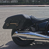 C.C.RIDER Leather Detachables Saddlebags Brass Trimming Side Bags For BMW R18 Classic, 2020-2024