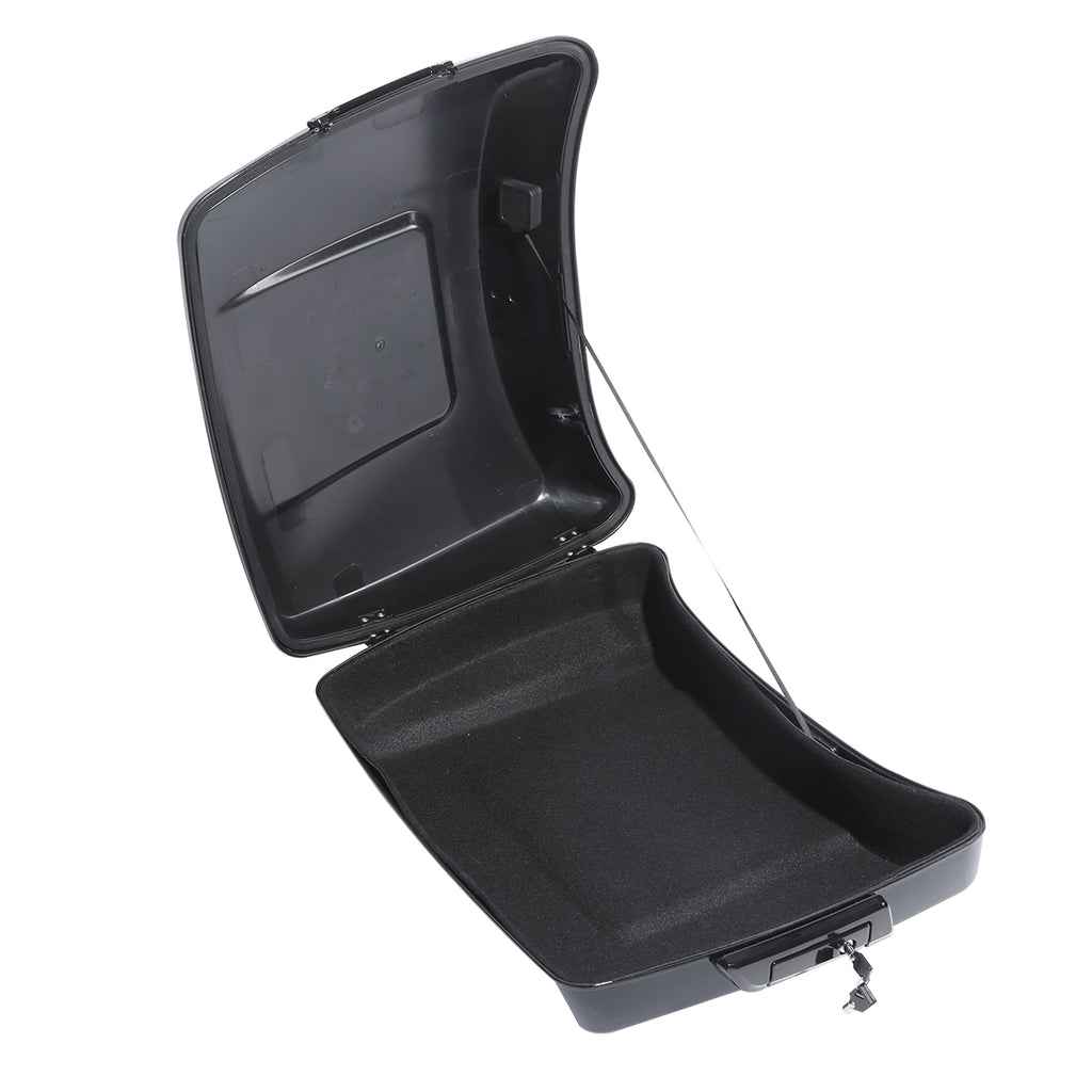 Chopped Luggage Trunk With LED Light For Harley Davidson Touring 2014-2025 – Vivid Black, ABS