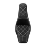 Gel Seat C.C. RIDER Softail Step Up Seat 2 Up Seat Diamond Stitching For Softail Street Bob FXBB Standard FXST Models 2018-2024