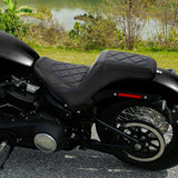 Gel Seat C.C. RIDER Softail Step Up Seat 2 Up Seat Diamond Stitching For Softail Street Bob FXBB Standard FXST Models 2018-2024
