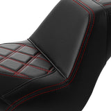 Gel Seat C.C. RIDER Softail Step Up Seat 2 Up Seat Diamond Stitching For Softail Street Bob FXBB Standard FXST Models 2018-2023