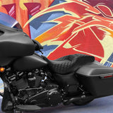 Gel Seat C.C. RIDER Touring Seat 2 up Seat Driver Passenger Seat For Harley Touring Street Glide Road Glide Electra Glide Honeycomb Stitiching, 2008-2023