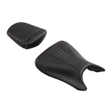 C.C. RIDER YZF R6 YZF R6S Front And Rear Seat Black and Red Carbon Fiber Stitching For YAMAHA YZFR6 2003-2005 YZFR6S 2006-2009