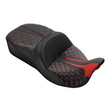 C.C. RIDER Touring Seat 2 Up Seat Driver Passenger Seat With Backrest For Harley CVO Road Glide Electra Glide Street Glide Road King, 2009-2023