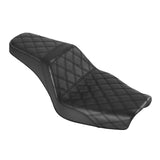 C.C. RIDER Dyna Step Up Seat 2 Up Seat Black Lattice Stitching For Dyna Wide Glide Super Glide, 1996-2003