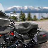 C.C. RIDER Touring Seat 2 Up Seat Driver Passenger Seat Homeycomb For Harley CVO Road Glide Electra Glide Street Glide Road King, 2009-2023