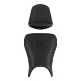 C.C. RIDER YZF R6 YZF R6S Front And Rear Seat Black and Red Carbon Fiber Stitching For YAMAHA YZFR6 2003-2005 YZFR6S 2006-2009