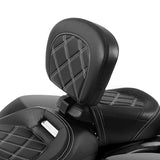 C.C. RIDER Rider Backrest Driver Backrest Pad For Harley Touring CVO Street Glide Road Glide Electra Glide Road King, 2009-2023