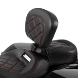 C.C. RIDER Rider Backrest Driver Backrest Pad For Harley Touring CVO Street Glide Road Glide Electra Glide Road King, 2009-2023