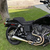 C.C. RIDER Dyna Step Up Seat 2 Up Seat Black Lattice Stitching For Dyna Wide Glide Super Glide, 1996-2003