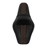 C.C. RIDER VT750C2 VT750C2B One Piece Seat Orange Honeycomb Stitiching Fit Honda Shadow Spirit 2007-2015 Shadow Phantom 2009-2024