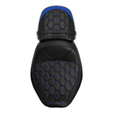 C.C. RIDER Touring Seat Two Piece 2 Up Seat Driver Solo Seat Passenger Seat Blue Honeycomb Stitching For CVO Street Glide CVO Road Glide, 2023-2024