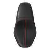 C.C. RIDER Touring Seat One Piece 2 Up Seat Driver Passenger Seat Black Red Stitching For Street Glide Road Glide, 2023-2025