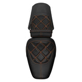 C.C. RIDER Sportster Seat 2 Piece Seat Driver And Passegner Seat Orange Lattice Stitching Fit For Harley Sportster S RH1250S 2021-Later
