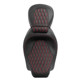 Gel Seat C.C. RIDER Touring Seat Two Piece 2 Up Seat Low Profile Driver Passenger Seat For Road Glide Street Glide Road King Lattice Stitching, 2009-2023