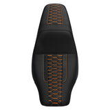 C.C. RIDER Softail Seat Low Rider S ST Orange Honeycomb Stitching Seat Driver Passenger Seat Low Rider FXLR FXLRS FXLRST 2018-2024