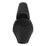 C.C. RIDER Softail Seat Two Piece 2 Up Seat Low Profile Driver Solo Seat Passenger Seat Black Lattice For Harley Softail Fat Boy Cross Bones, 2006-2017