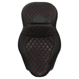 C.C. RIDER Touring Seat 2 Up Seat Driver Passenger Seat Lattice Stitching For Harley CVO Road Glide Electra Glide Street Glide Road King, 2009-2023