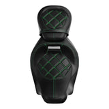 NEW C.C. RIDER Touring Seat Two Piece 2 Up Seat Low Profile Driver Passenger Seat Lattice Sititching For Road Glide Street Glide Road King, 2009-2023