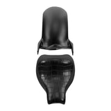 C.C.RIDER Custom Short Oval Rear Fender With Crocodile Print Solo Seat In Black Gelcoat Finish Fit For Harley Softail Breakout FXBR FXBRS, 2018-2023
