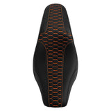 C.C. RIDER Softail Seat Low Rider S Low Rider ST Driver Passenger Seat Black Orange Honeycomb Stitching Fit For Low Rider FXLR FXLRS FXLRST 2018-2024