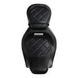 NEW C.C. RIDER Touring Seat Two Piece 2 Up Seat Low Profile Driver Passenger Seat Lattice Sititching For Road Glide Street Glide Road King, 2009-2023