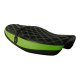 C.C.RIDER Kawasaki Z900RS ERGO Seat Genuine Cafe 2 up Seat Black Green Lattice Stitch Fits Kawasaki Z900RS 2018-2025