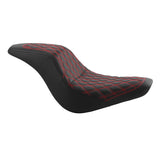 C.C. RIDER Softail Seat Low Rider S Low Rider ST Driver Passenger Seat Red Lattice Stitching Fit For Low Rider FXLR FXLRS FXLRST 2018-2024