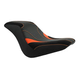 C.C. RIDER Softail Seat Low Rider S ST Driver Passenger Seat Black Orange Custom Cutting Low Rider FXLR FXLRS FXLRST 2018-2024