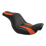 C.C. RIDER NEW Dyna Step Up Seat 2 up Seat Motorcycle Seat Long Distance Travel Seat Orange For Dyna Low Rider Fat Bob FXD/FXDWG, 2006-2017
