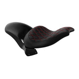 C.C.RIDER Custom Short Oval Rear Fender With Red Diamond Dtitching Solo Seat In Black Gelcoat Finish Fit For Harley Softail Breakout FXBR FXBRS, 2018-2023