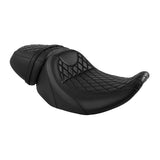 Gel Seat C.C. RIDER Touring Seat Two Piece 2 Up Seat Driver Solo Seat Passenger Seat Black Lattice Stitching For CVO Street Glide CVO Road Glide, 2023-2025