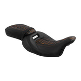 C.C. RIDER Touring Seat Two Piece 2 Up Seat Low Profile Driver Passenger Seat Honeycomb Design For Road Glide Street Glide Road King, 2009-2023