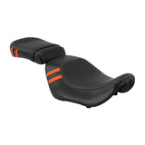 C.C. RIDER Sportster Seat 2 Piece Reach Seat Driver And Passegner Seat Orange Trimming Fit For Harley Nightster RH975 2022-Later