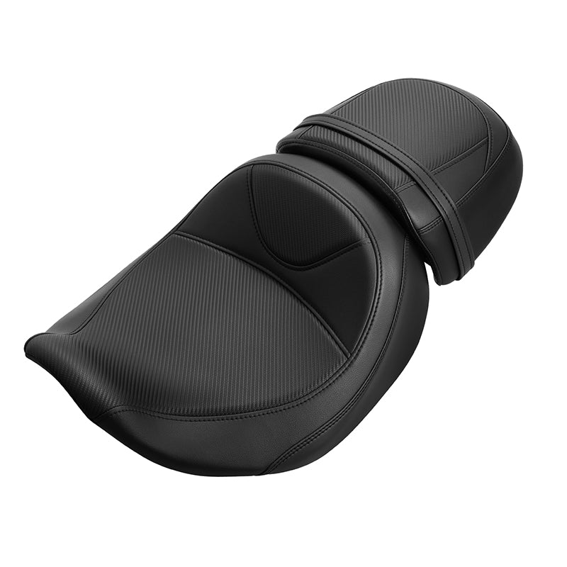 C.C. RIDER Touring Seat Two Piece 2 Up Seat Driver Solo Seat Passenger Seat Black For CVO Street Glide CVO Road Glide, 2023-2025