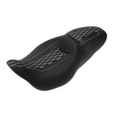C.C. RIDER Touring Seat 2 up Seat Driver Passenger Seat Honeycomb Stitching For Harley Touring Street Glide Road Glide Electra Glide, 2008-2023