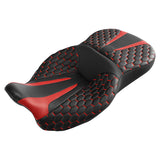 C.C. RIDER Touring Seat 2 Up Seat Driver Passenger Seat Homeycomb For Harley CVO Road Glide Electra Glide Street Glide Road King, 2009-2023