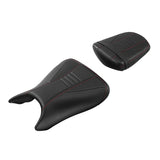 C.C. RIDER YZF R6 YZF R6S Front And Rear Seat Black and Red Carbon Fiber Stitching For YAMAHA YZFR6 2003-2005 YZFR6S 2006-2009